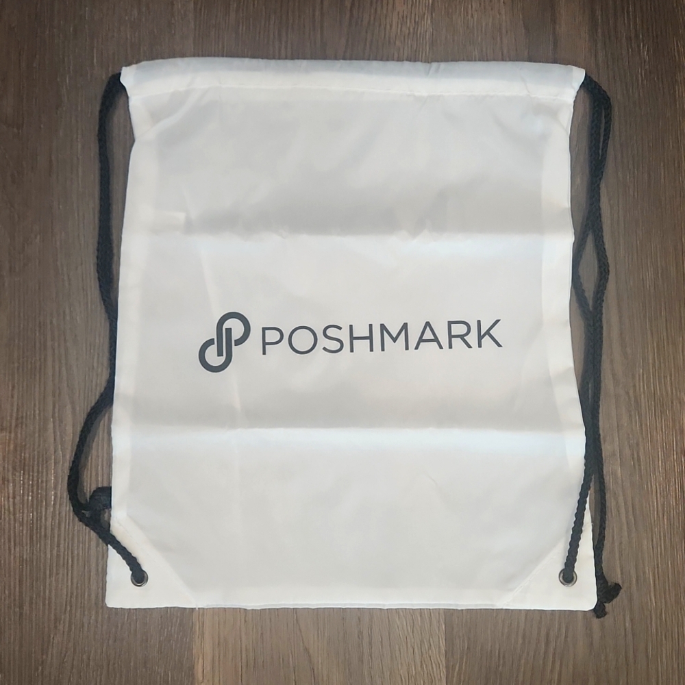 Poshmark Logo Utility Drawstring Bag Backpack NWOT